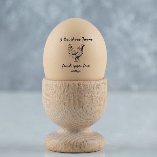 Vintage  Simple Hand_Written Custom Farm Name Egg Rubber Stamp