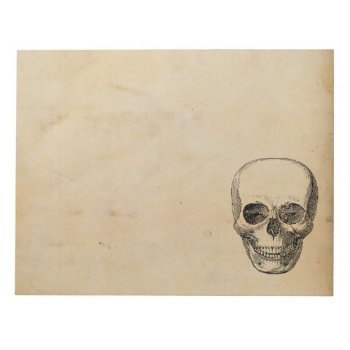 Vintage Simple Human Skull Illustration Notepad