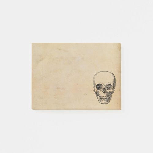 Vintage Simple Human Skull Illustration Post_it Notes