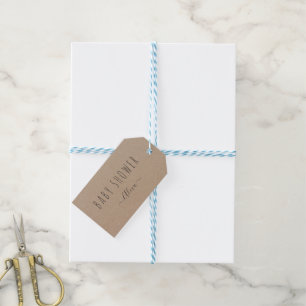 Vintage Simple Rustic Kraft Paper Baby Shower Gift Tags