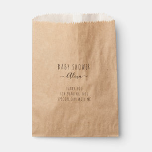 Vintage Simple Rustic Kraft Thank you Baby Shower Favor Bag