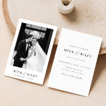 Vintage Simple Text and Photo Wedding Save The Date<br><div class="desc">Introducing our Vintage Simple Text and Photo Wedding Save the Date! This beautifully designed boho wedding save the date card features a minimal black and white photo on the front,  perfect for any type of weddings.</div>