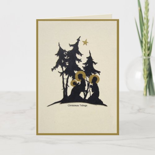 Vintage simplistic nativity greeting card