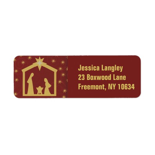 Vintage simplistic nativity return address labels