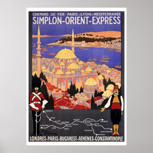 Vintage Simplon Orient Express to Constantinople Poster