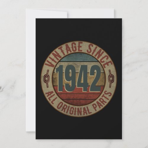 VINTAGE SINCE 1942 ALL ORIGINAL PARTS INVITATION