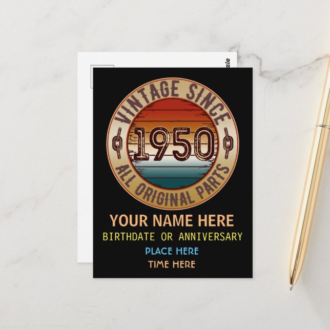 Vintage Since 1950 All Original Parts  Postcard (Front/Back In Situ)