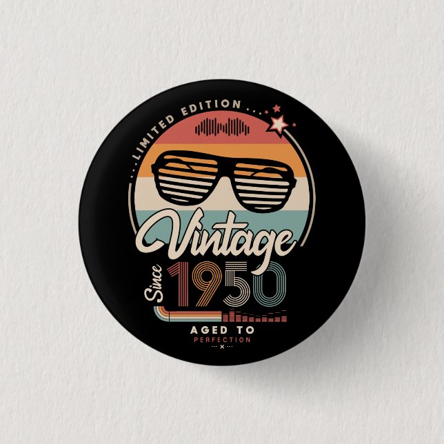 Vintage since 1950 button (Front)