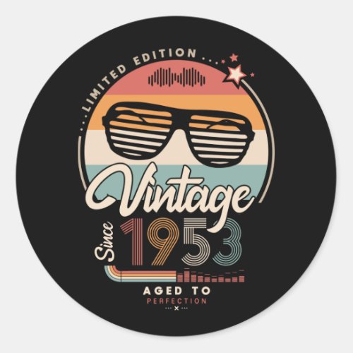 Vintage since 1953 classic round sticker