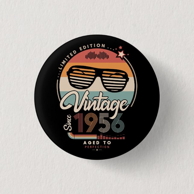 Vintage since 1956 button (Front)