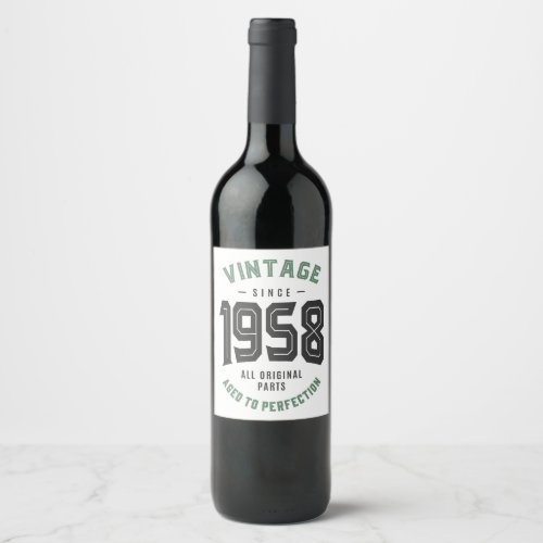 Vintage Since 1958 Wine Label