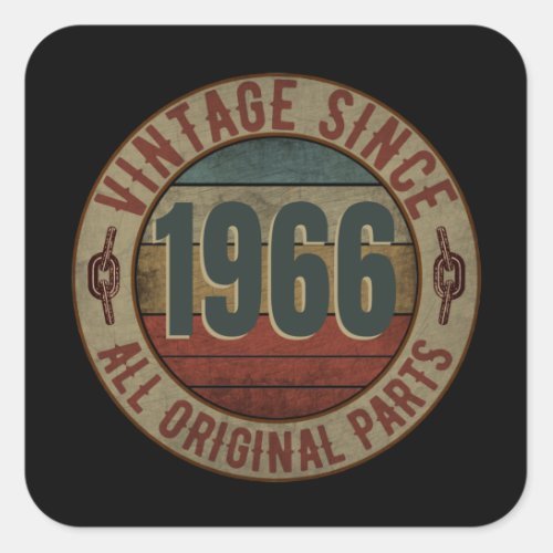 VINTAGE SINCE 1966 ALL ORIGINAL PARTS SQUARE STICKER