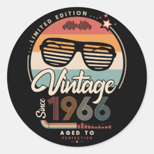 Vintage since 1966 classic round sticker