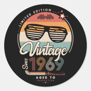 Vintage since 1969 classic round sticker