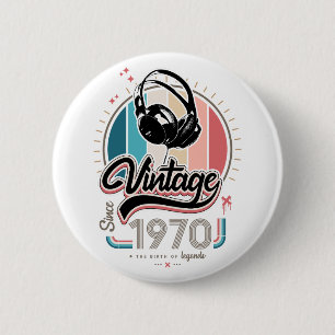 Vintage since 1970 headphones button