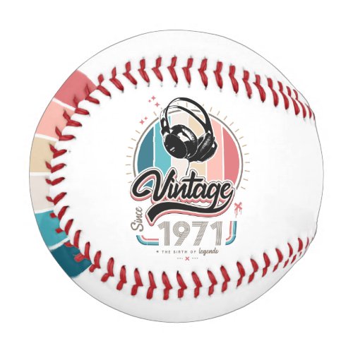 Vintage since 1971 headphones baseball