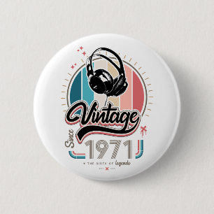 Vintage since 1971 headphones button