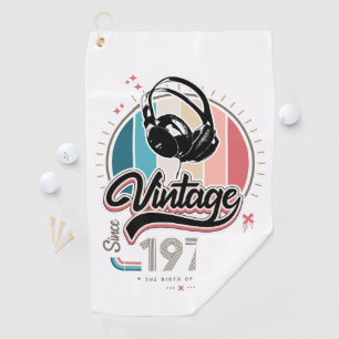 Vintage since 1971 headphones golf towel