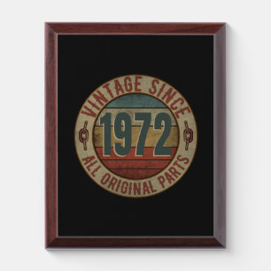 VINTAGE SINCE 1972 ALL ORIGINAL PARTS AWARD PLAQUE