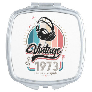 Vintage since 1973 headphones compact mirror