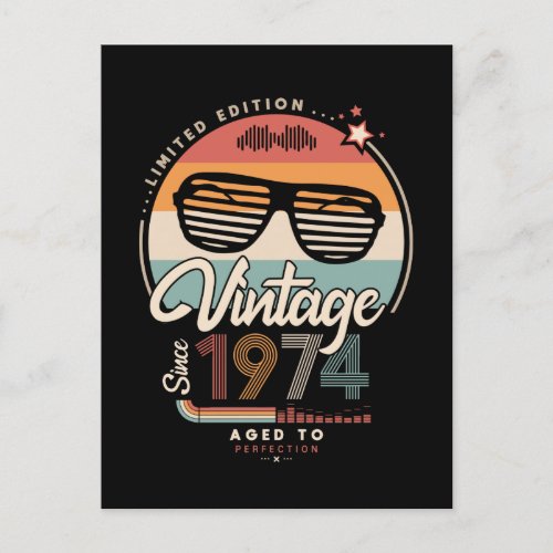 Vintage since 1974 postcard