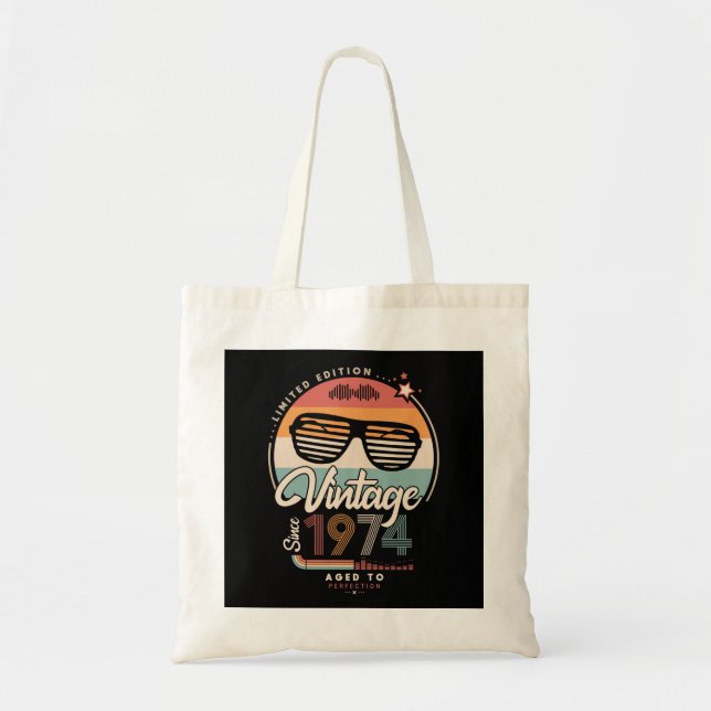 Vintage since 1974 tote bag (Front)