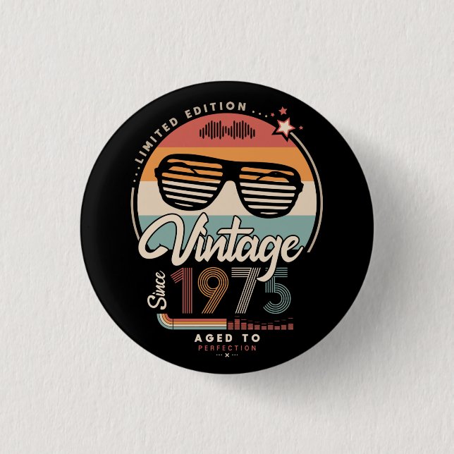 Vintage since 1975 button (Front)