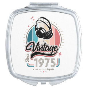 Vintage since 1975 headphones compact mirror