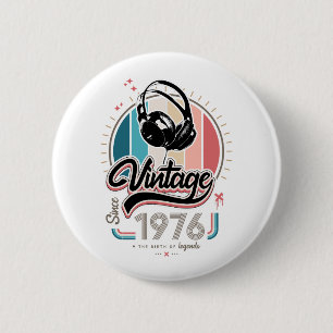 Vintage since 1976 headphones button
