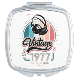 Vintage since 1977 headphones compact mirror