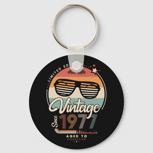 Vintage since 1977 keychain (Front)