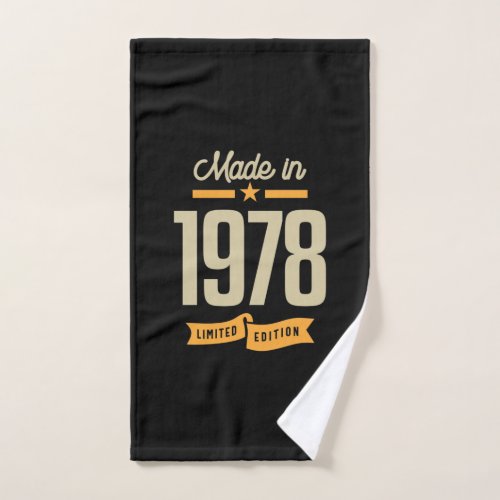 Vintage Since 1978 Birthday Gift Hand Towel