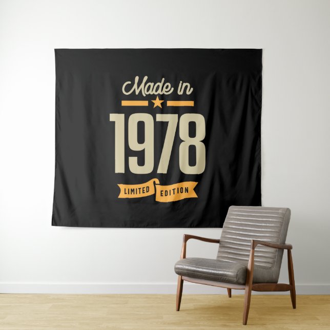 Vintage Since 1978 Birthday Gift Tapestry (In Situ (Horizontal))
