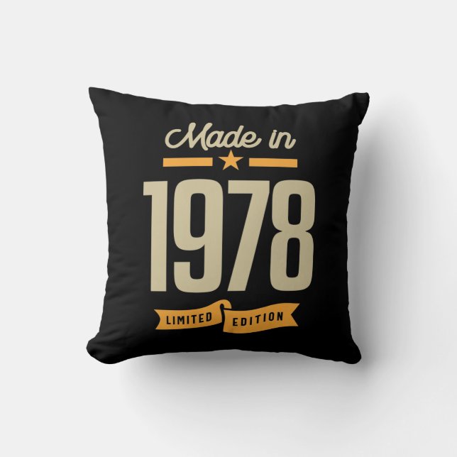 Vintage Since 1978 Birthday Gift Throw Pillow (Front)