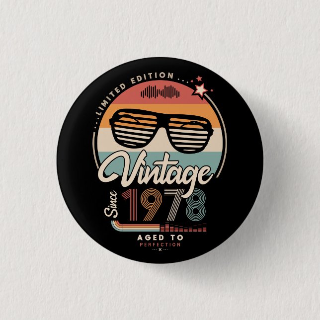 Vintage since 1978 button (Front)