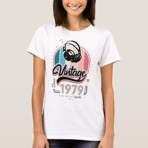 Vintage since 1979 headphones T-Shirt