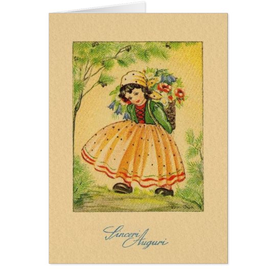 Vintage Sinceri Auguri Italian Birthday Card Zazzle