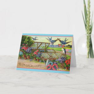 Vintage Sinceri Auguri Italian Birthday Card