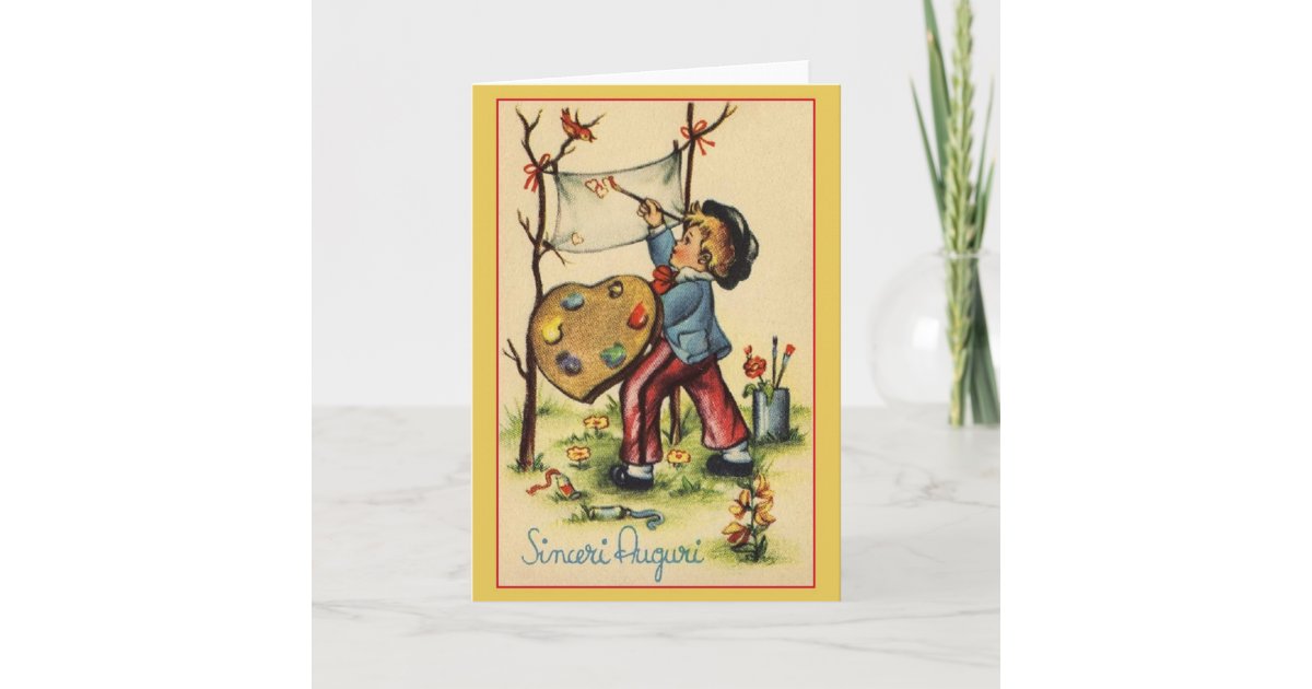 Vintage Sinceri Auguri Italian Birthday Card Zazzle