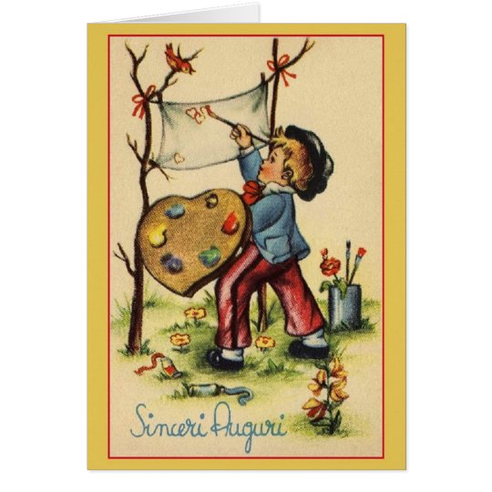 Vintage Sinceri Auguri Italian Birthday Card Zazzle
