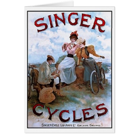 Vintage Singer Cycles Ad Cards (Front)