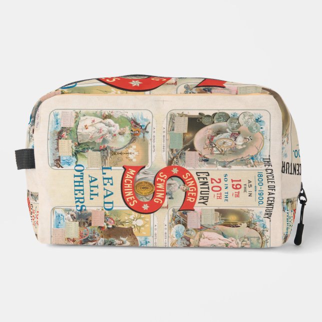 Vintage Singer Sewing Machine Ad Dopp Kit (Front)