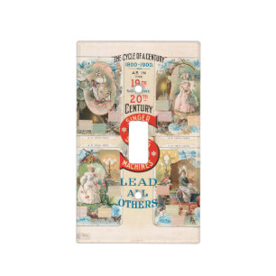 Vintage Singer Sewing Machine Ad Light Switch Cover