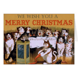 Vintage Singing Cats Christmas Greeting
