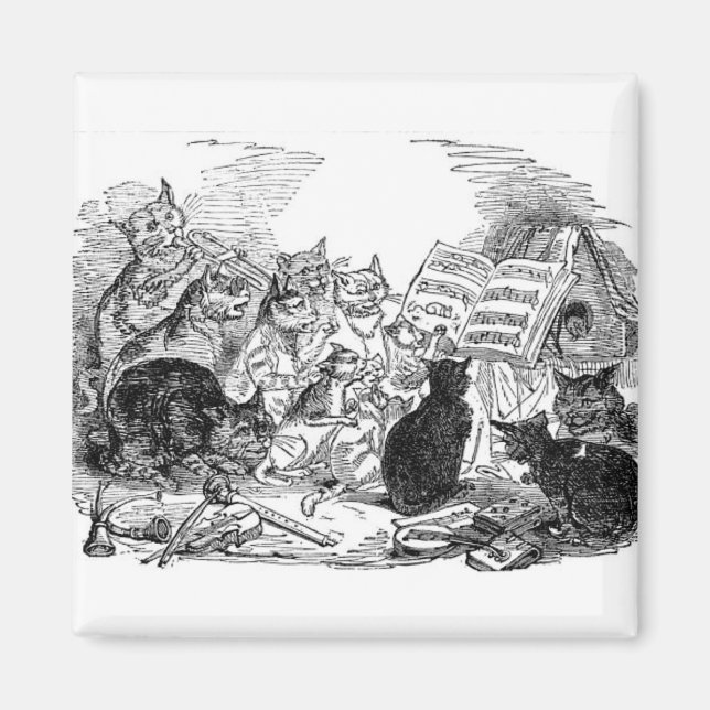 Vintage Singing Cats Magnet (Front)