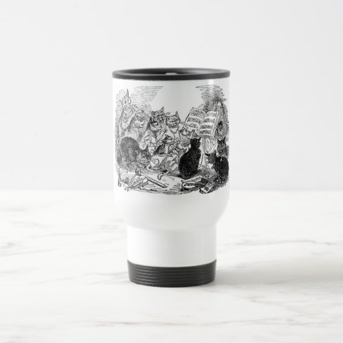 Vintage Singing Cats Travel Mug