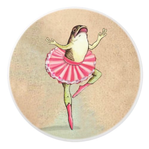 Vintage Singing Frog Ceramic Knob