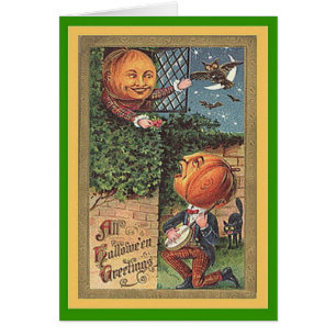 Vintage Singing Pumpkin Man Cards