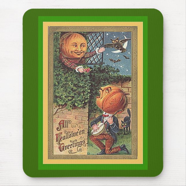 Vintage Singing Pumpkin Man Mouse Pad (Front)