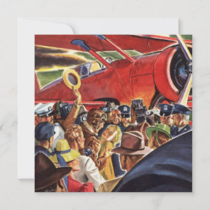 Vintage Single Prop Airplane Pilot with Paparazzi